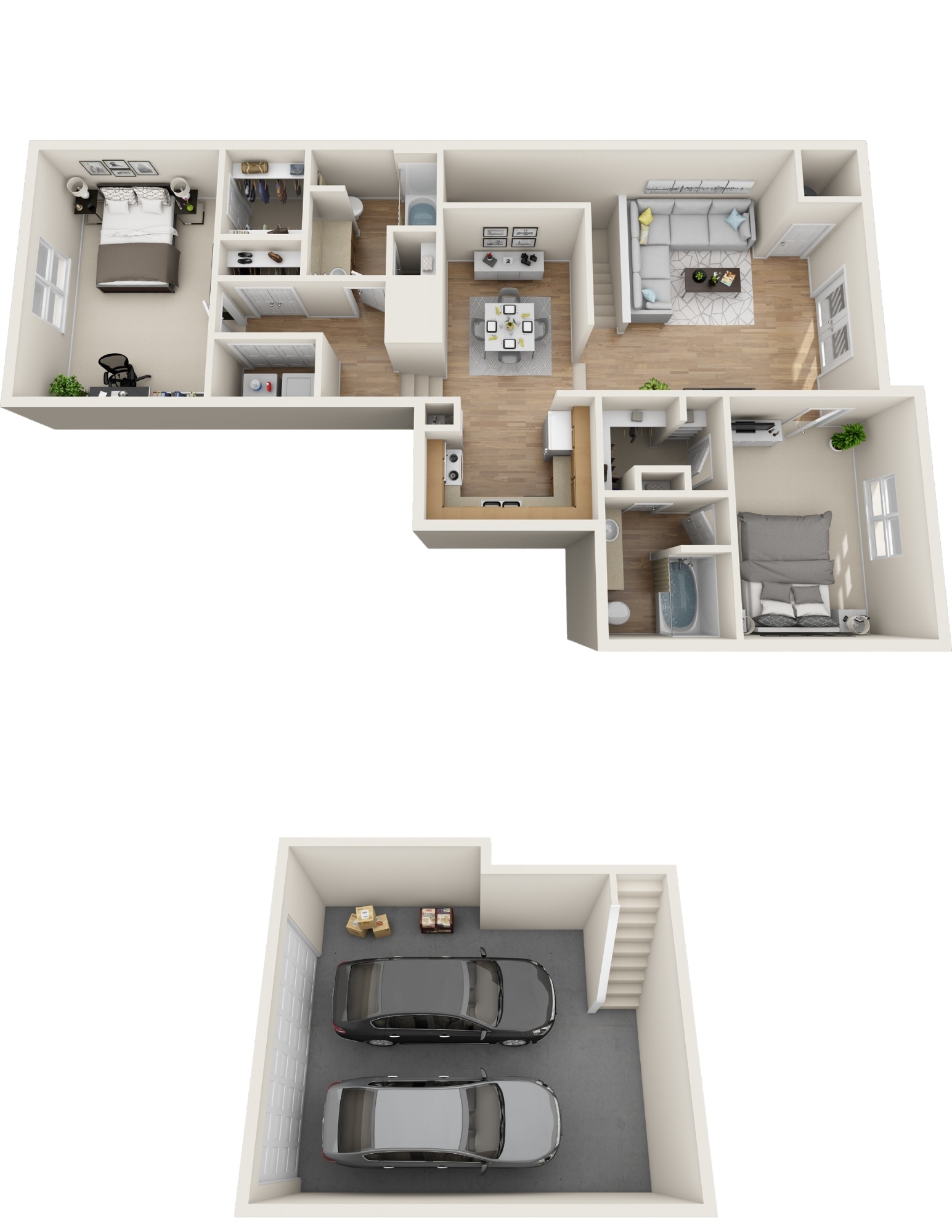 3D floor plan image for apartment 1211 at Randolph Perimeter